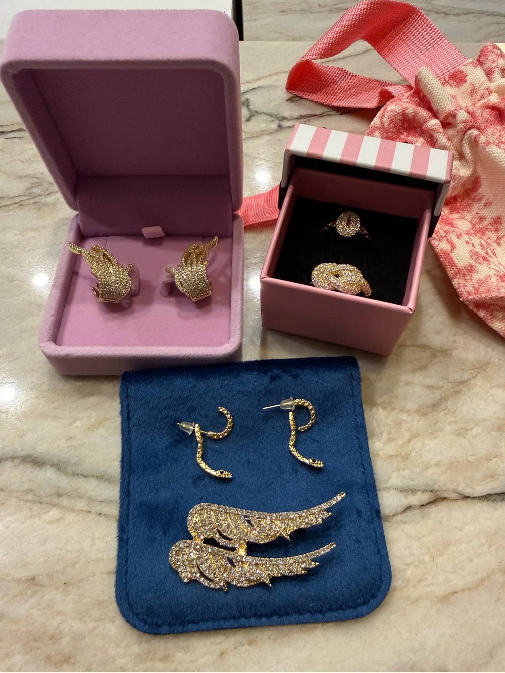 Gold and Crystal Jewelry Set